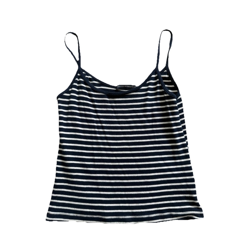 Brandy Melville Navy Blue‎ Striped Tank Top One Size